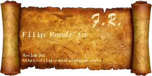 Filip Renáta névjegykártya